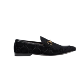 Schwarz Velvet GG Jordaan Loafer