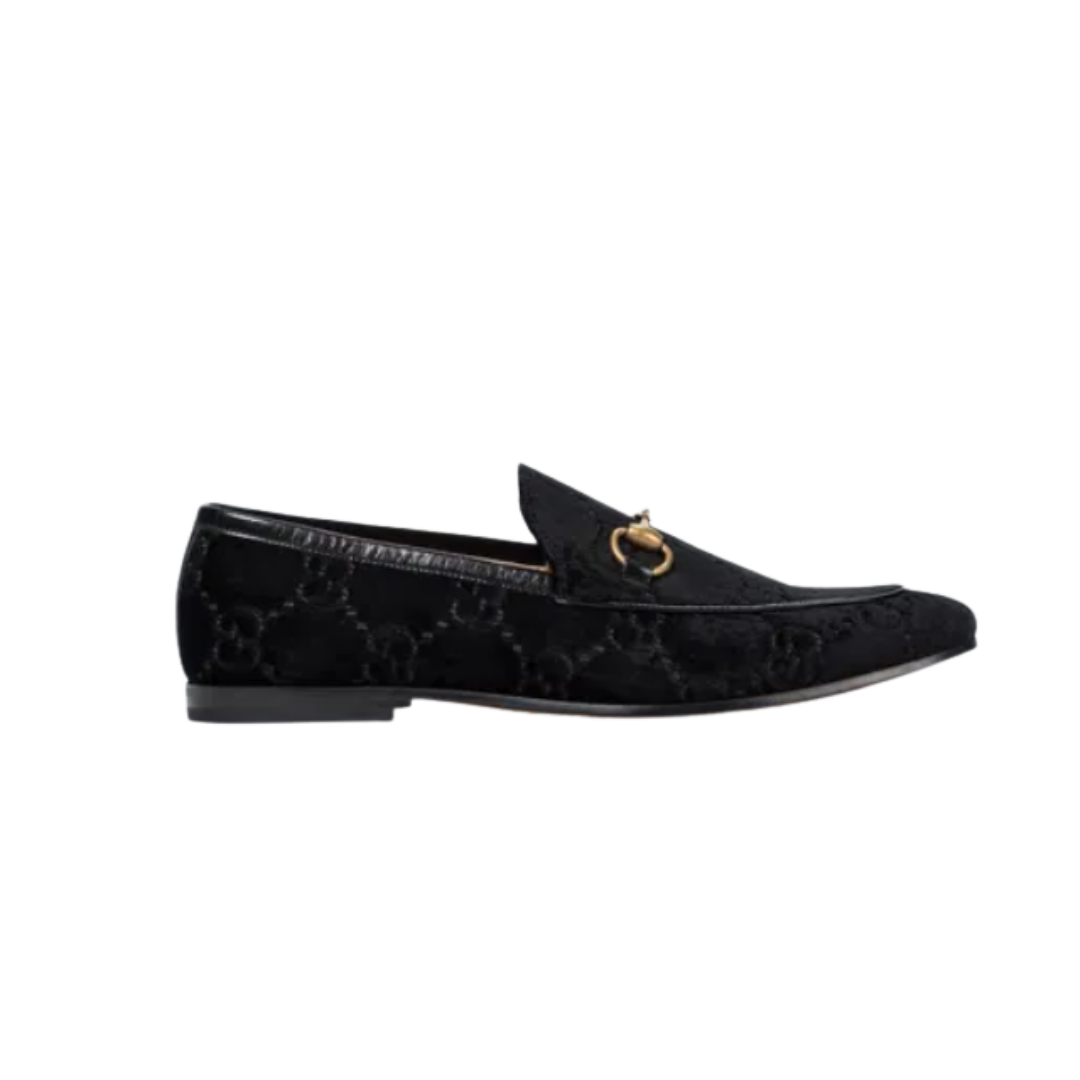 Schwarz Velvet GG Jordaan Loafer