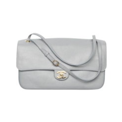 Maxi Flap Bag Grau/Gold 38.5 cm