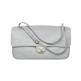 Maxi Flap Bag Grau/Gold 38.5 cm