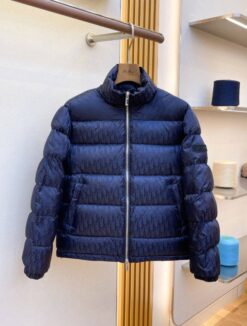Oblique Daunenjacke Marineblau