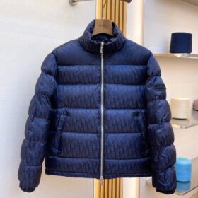 Oblique Daunenjacke Marineblau