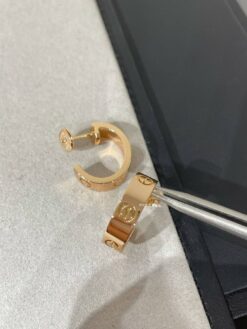 LOVE Creolen Kleines Modell Gelbgold