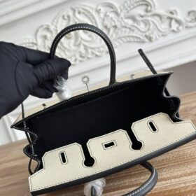 Birkin Epsom Weiß/Schwarz Palladium 35 cm