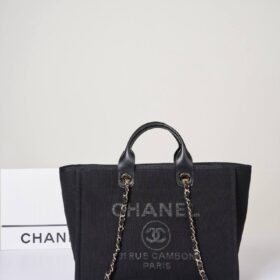 Deauville Tote Schwarz/Silber 30 cm