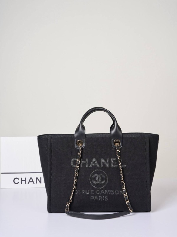 Deauville Tote Schwarz/Silber 30 cm
