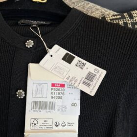 Schwarze Feinstrick-Cardigan