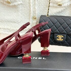Slingbacks Burgund/Gold 9.5 cm