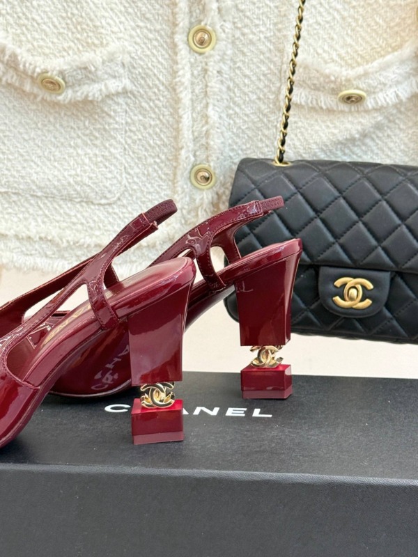 Slingbacks Burgund/Gold 9.5 cm