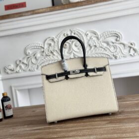 Birkin Epsom Weiß/Schwarz Palladium 35 cm