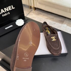 CC Slingback-Loafer aus Wildleder-Kalbsleder Dunkelbraun