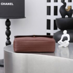 Flap Patinated Lambskin Dunkelbraun/Gold 25,5 cm