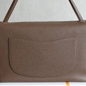 Maxi Klapptasche Dunkelbraun/Silber 38 cm
