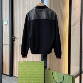 Bomberjacke Nappa leather und knit