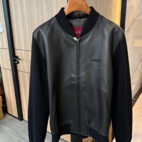 Bomberjacke Nappa leather und knit