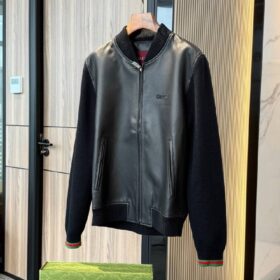 Bomberjacke Nappa leather und knit