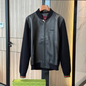 Bomberjacke Nappa leather und knit