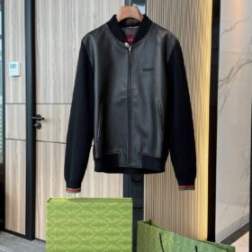 Bomberjacke Nappa leather und knit