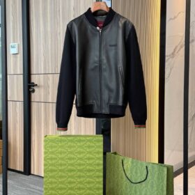 Bomberjacke Nappa leather und knit