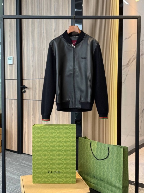 Bomberjacke Nappa leather und knit