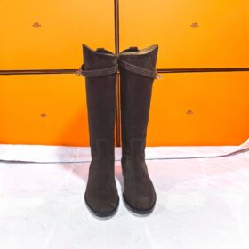 Jumping Stiefel Dunkelbraun / Gold