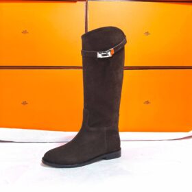 Jumping Stiefel Dunkelbraun / Gold