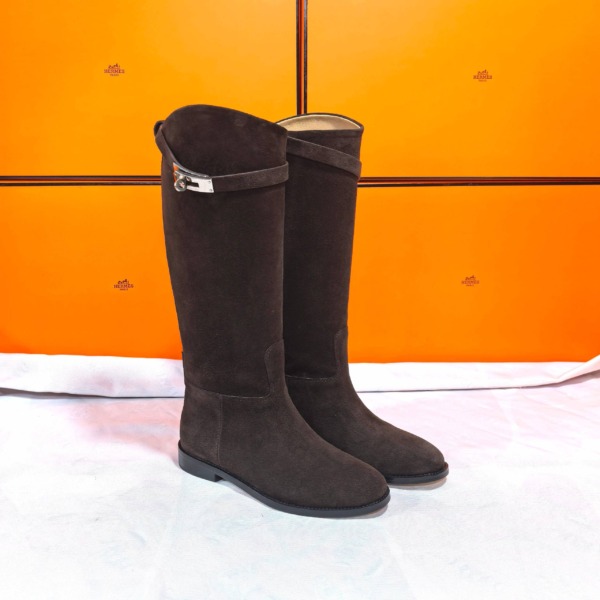 Jumping Stiefel Dunkelbraun / Gold
