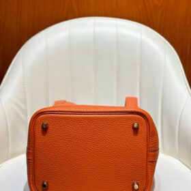 Picotin Lock Togo Orange/Silber 18 cm