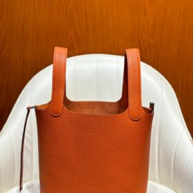 Picotin Lock Togo Orange/Silber 18 cm