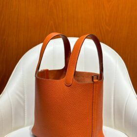 Picotin Lock Togo Orange/Silber 18 cm