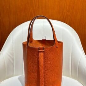 Picotin Lock Togo Orange/Silber 18 cm