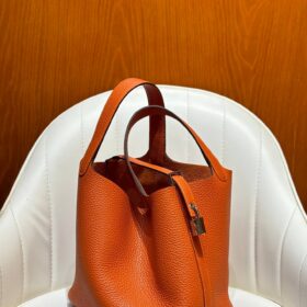Picotin Lock Togo Orange/Silber 18 cm