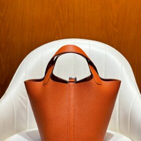 Picotin Lock Togo Orange/Silber 18 cm