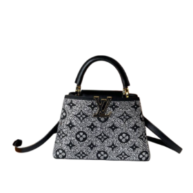 Capucines Satin und Kristalle Schwarz 27cm