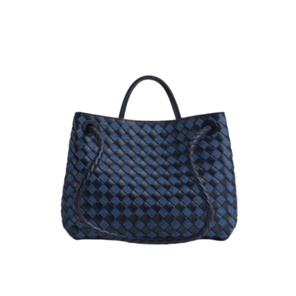 Andiamo gewebte Ledertasche Dunkelblau/Denim 33 cm