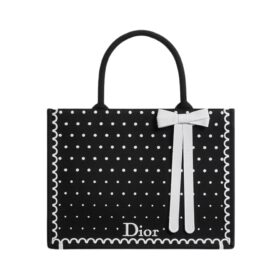 Embroidery Polka Schwarz/Weiß 36 cm