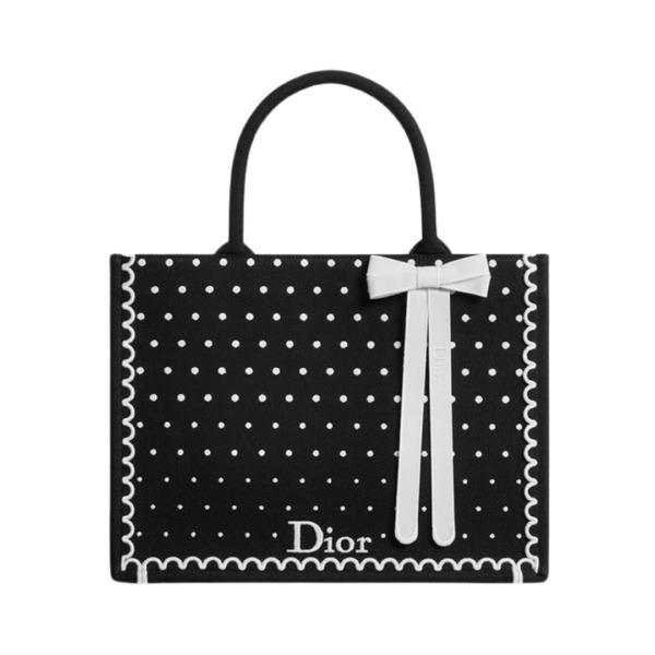 Embroidery Polka Schwarz/Weiß 36 cm