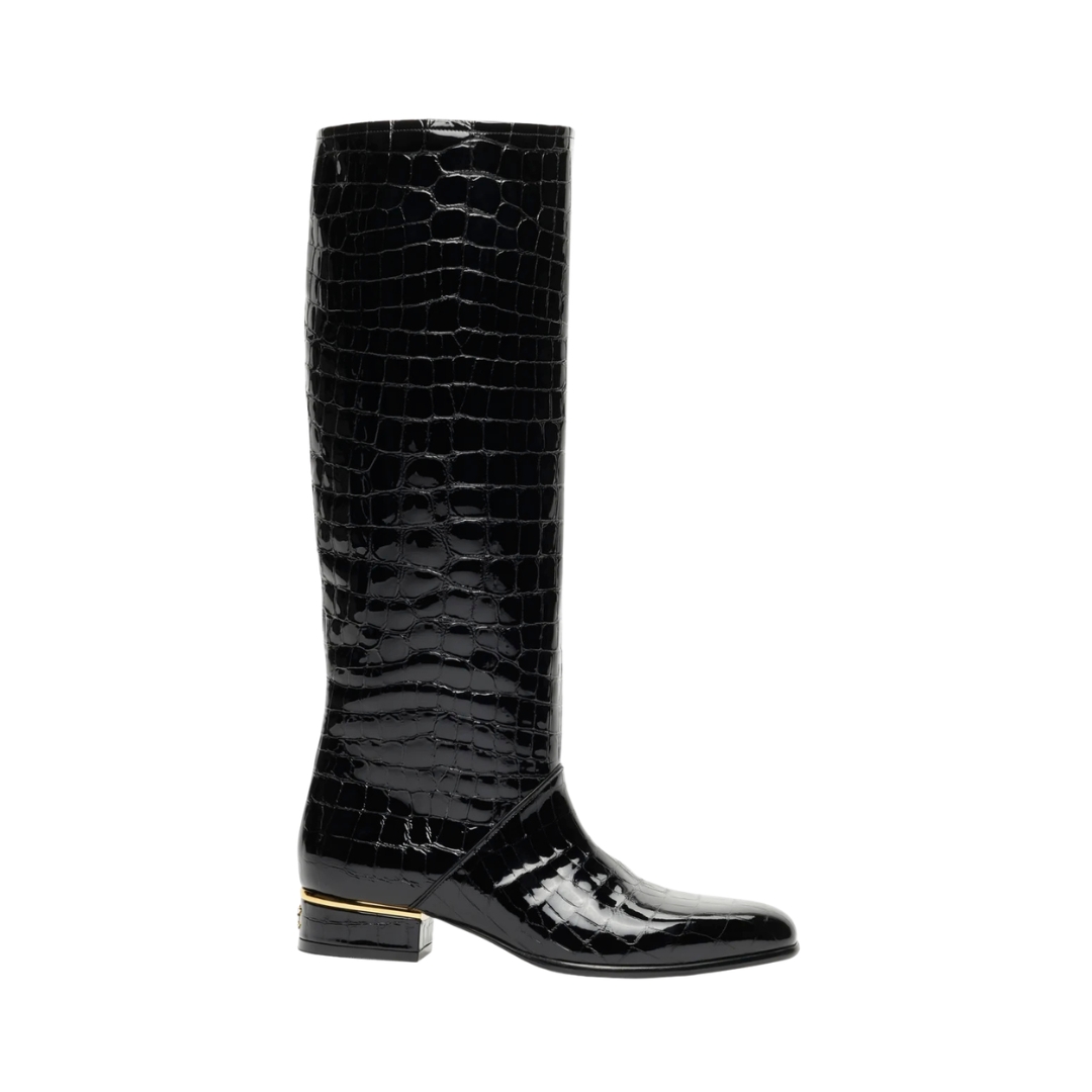 Calfskin Patent Leather Schwarz
