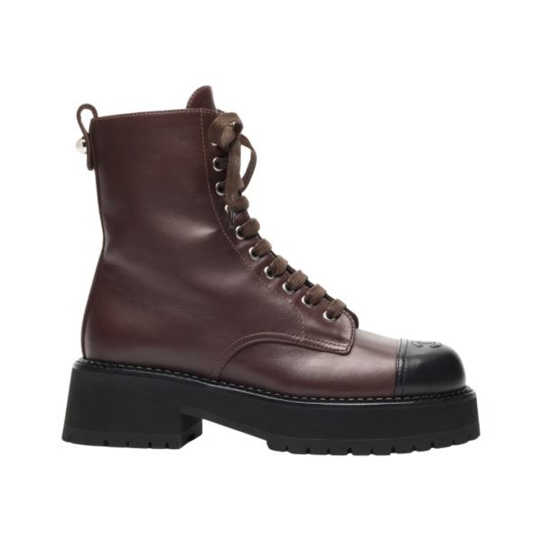 Calf Leader Dunkelbraun/Schwarz