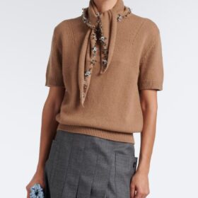 Embellished Cashmere Braun