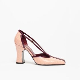 Crocodile Embossing Rosa/Bordeaux