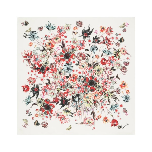 Silk Twill Weiß/Mehrfarbig