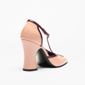 Crocodile Embossing Rosa/Bordeaux