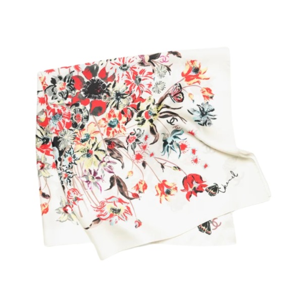 Silk Twill Weiß/Mehrfarbig