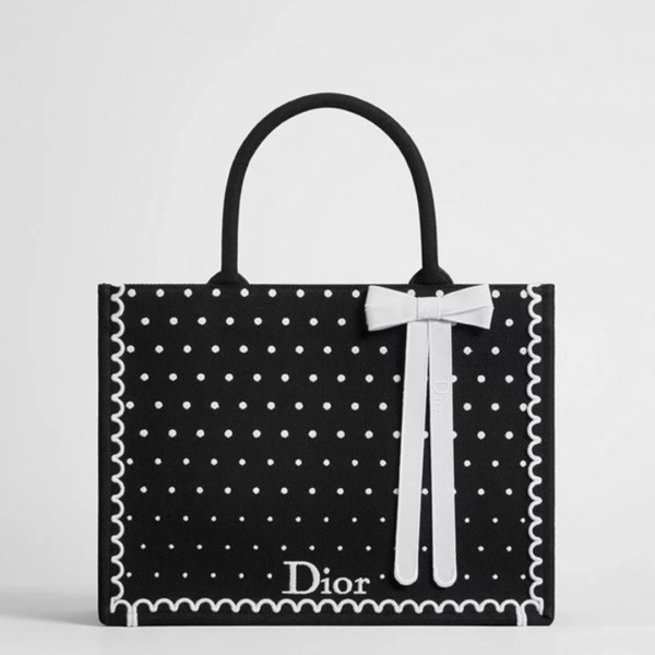 Embroidery Polka Schwarz/Weiß 36 cm