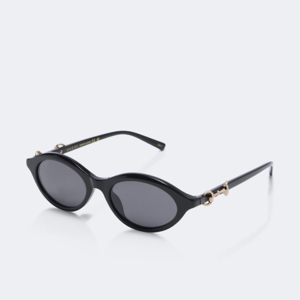 Runde Sonnenbrille Horsebit Schwarz