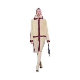 Lammfell Beige/Bordeaux