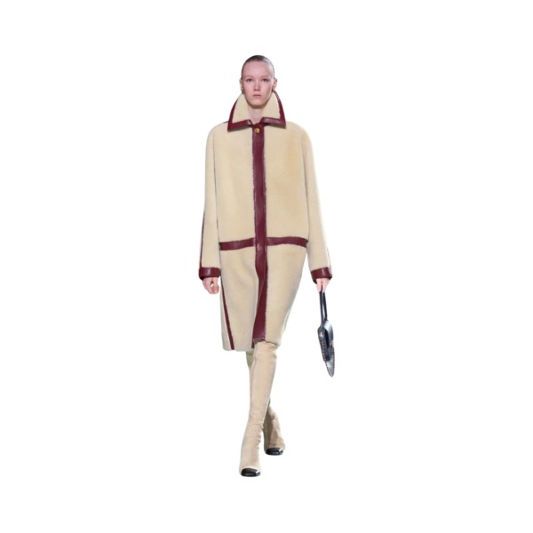 Lammfell Beige/Bordeaux