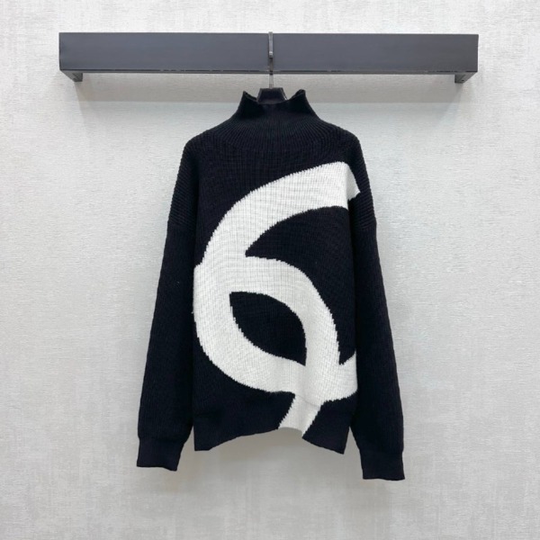 Pullover aus Wolle und Kaschmir Schwarz/Ecru