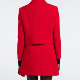 Cropped-Jacke Double G aus Woll-Crêpe Rot